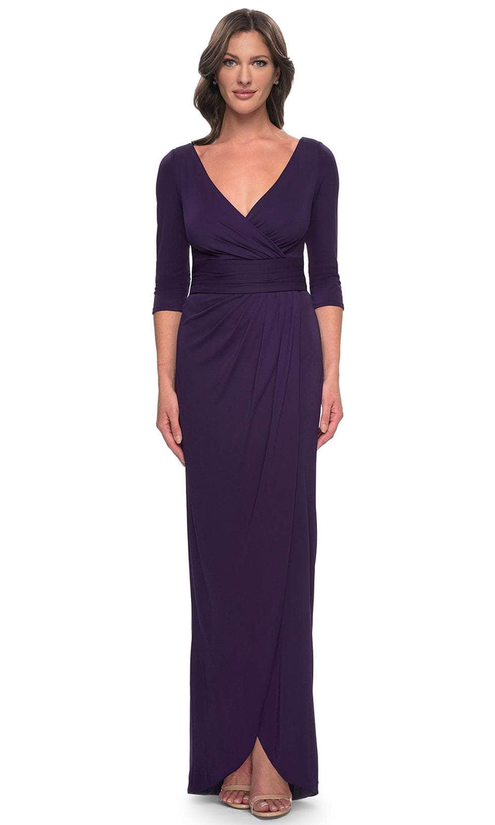 Image of La Femme 31014 - Tulip Hem Jersey Evening Dress
