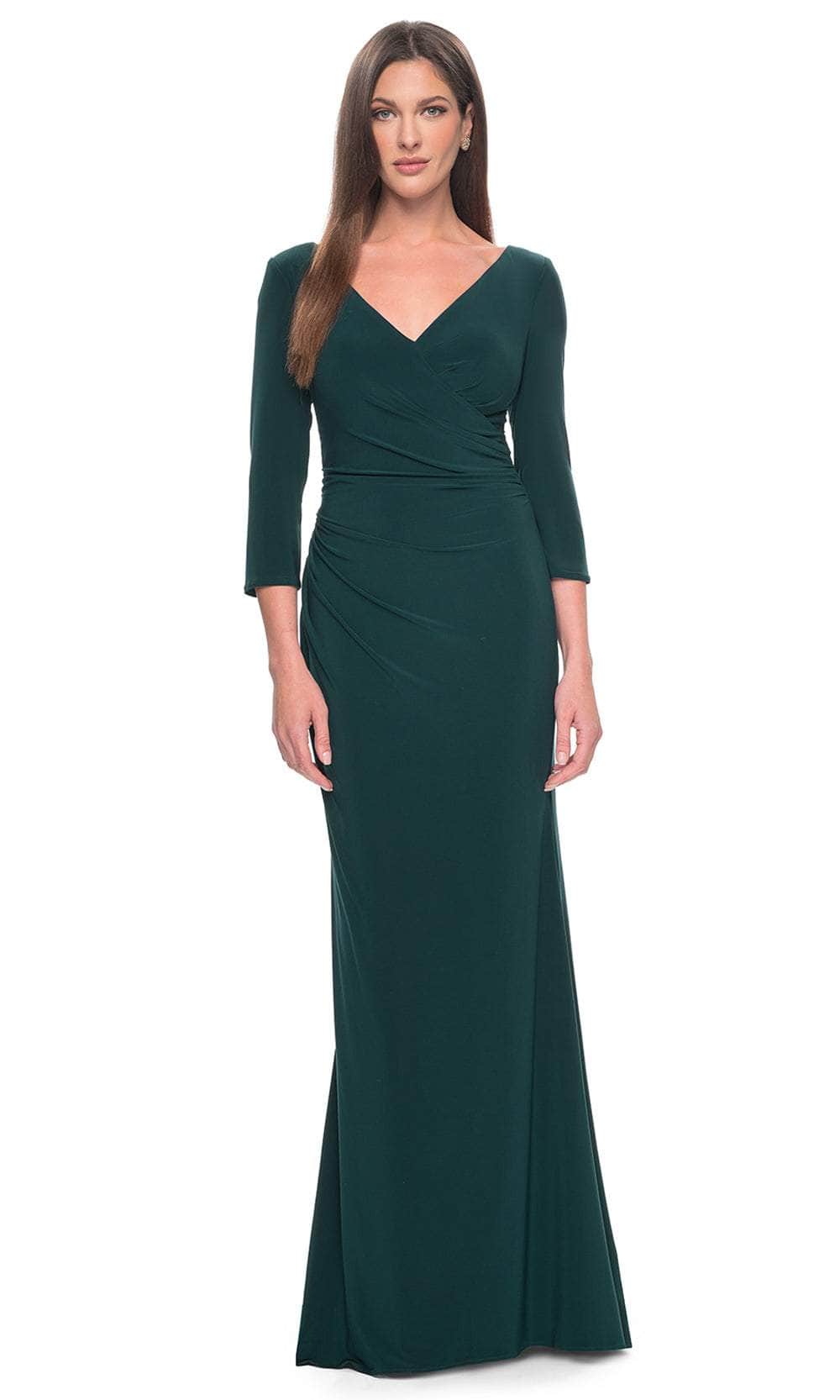 Image of La Femme 31020 - Wrap Style Evening Dress