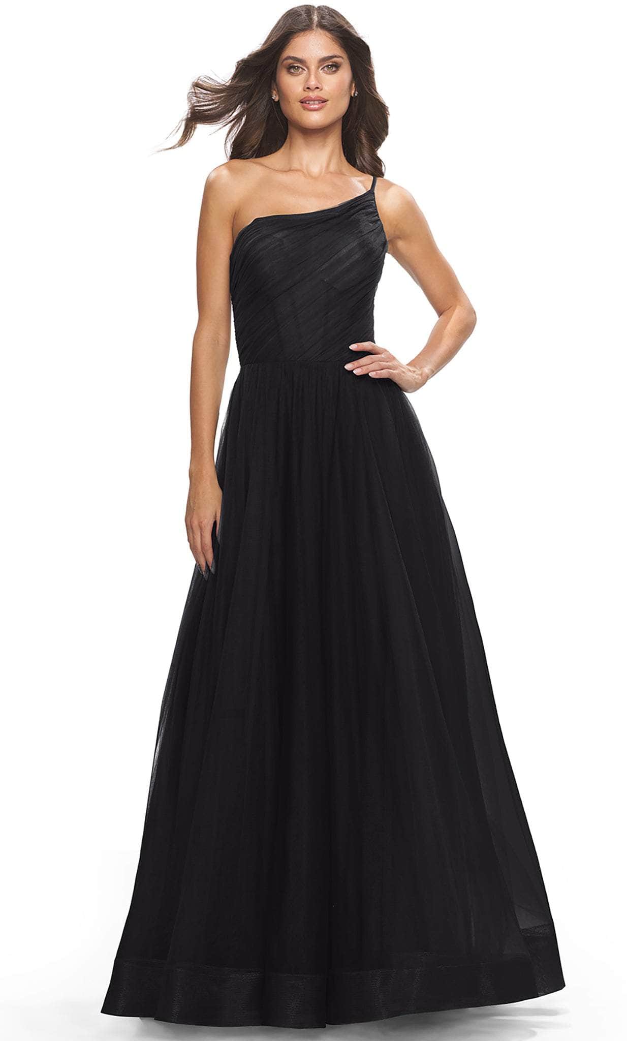 Image of La Femme 31069 - Asymmetrical Prom Dress with Slit