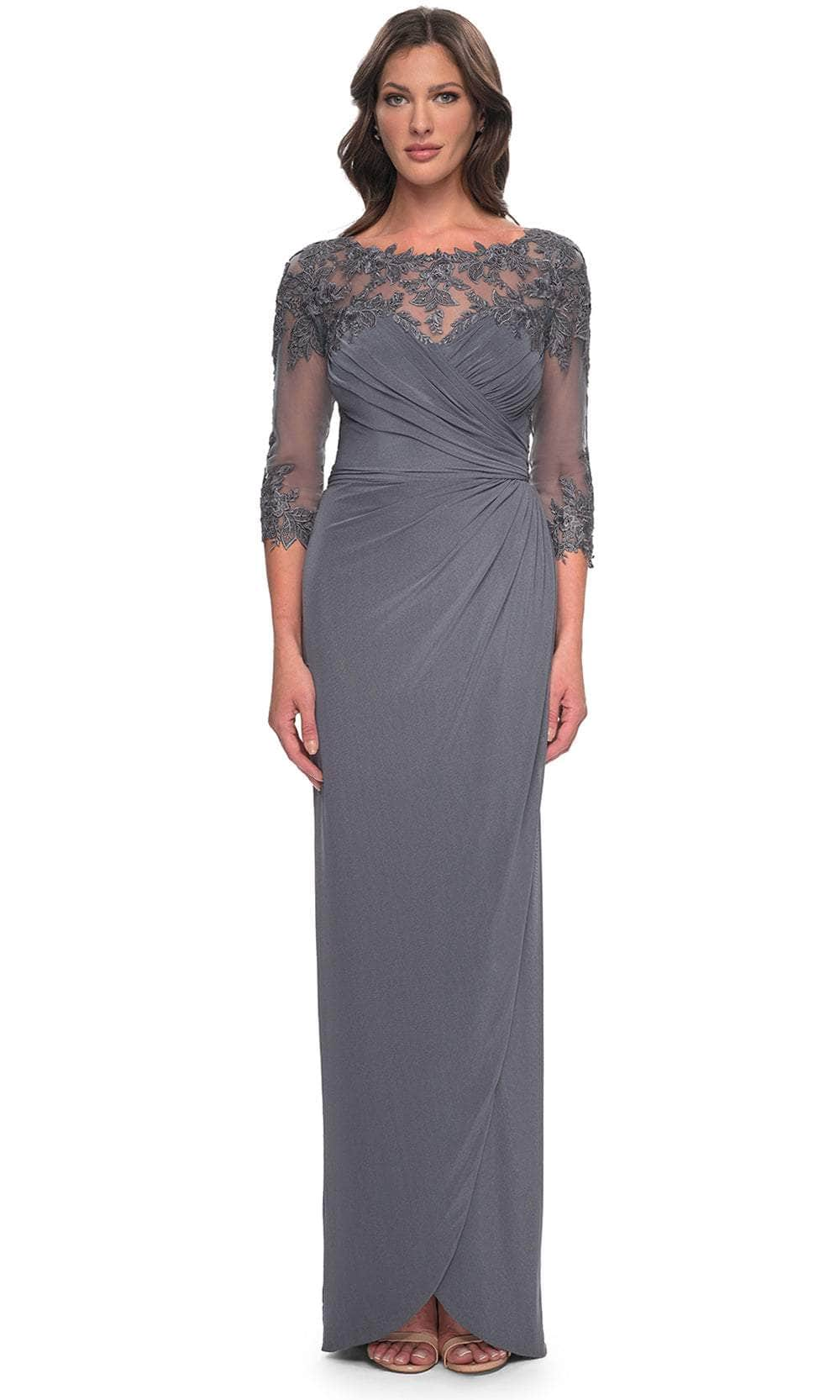 Image of La Femme 31093 - Lace Detail Evening Dress