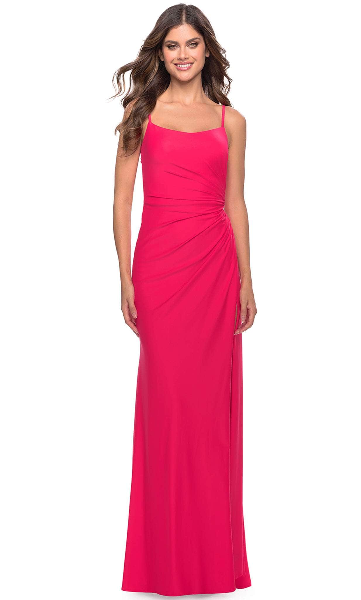 Image of La Femme 31329 - Ruched Matte Evening Dress