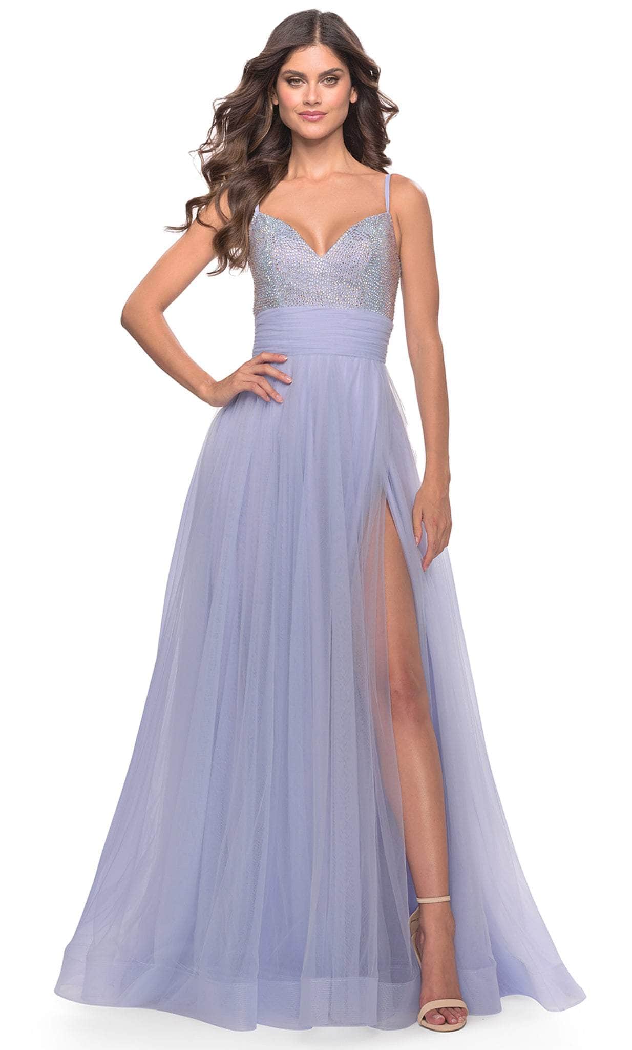 Image of La Femme 31433 - Sleeveless Stone Accent Prom Dress