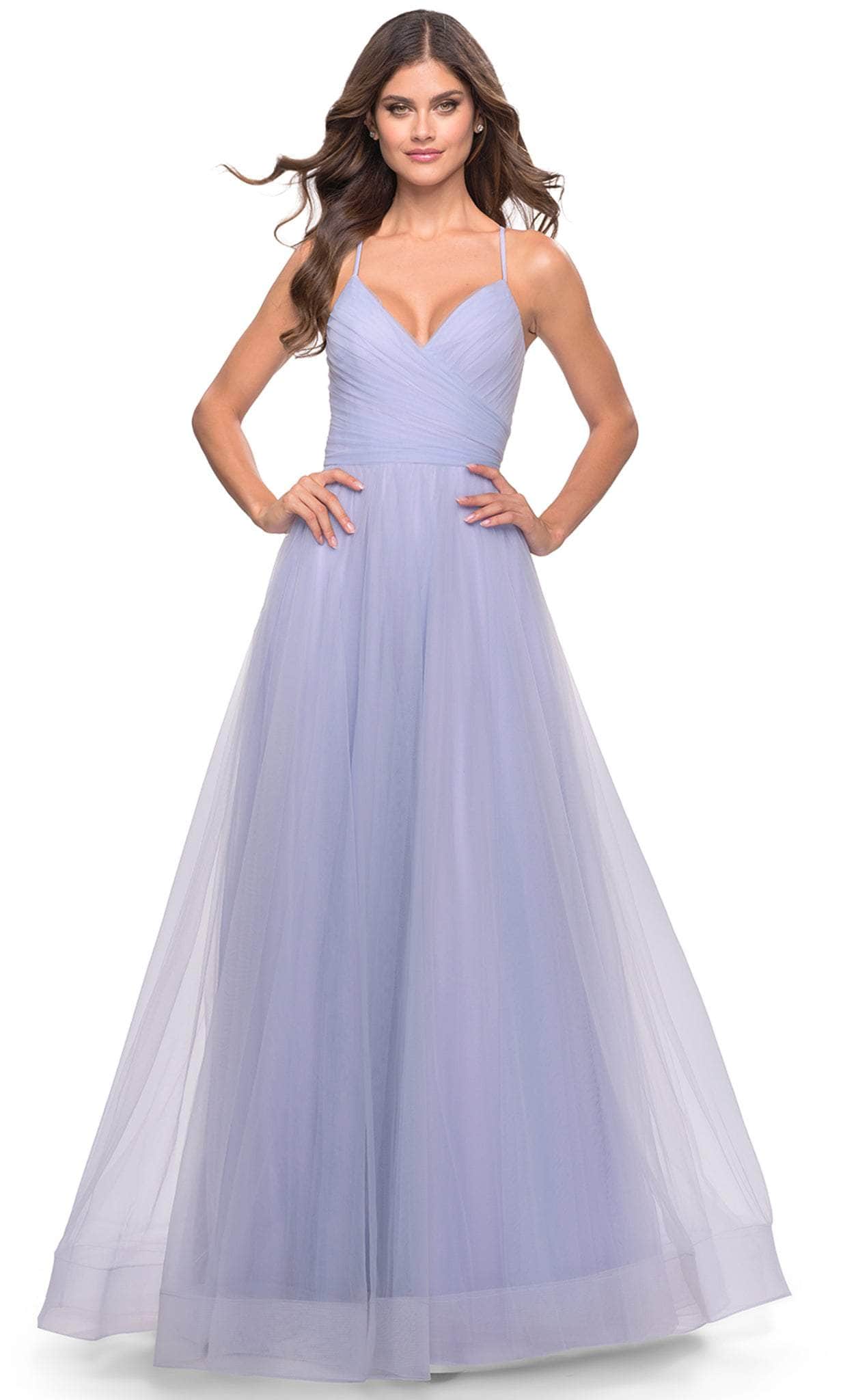 Image of La Femme 31501 - Sleeveless V-Neck Long Prom Dress