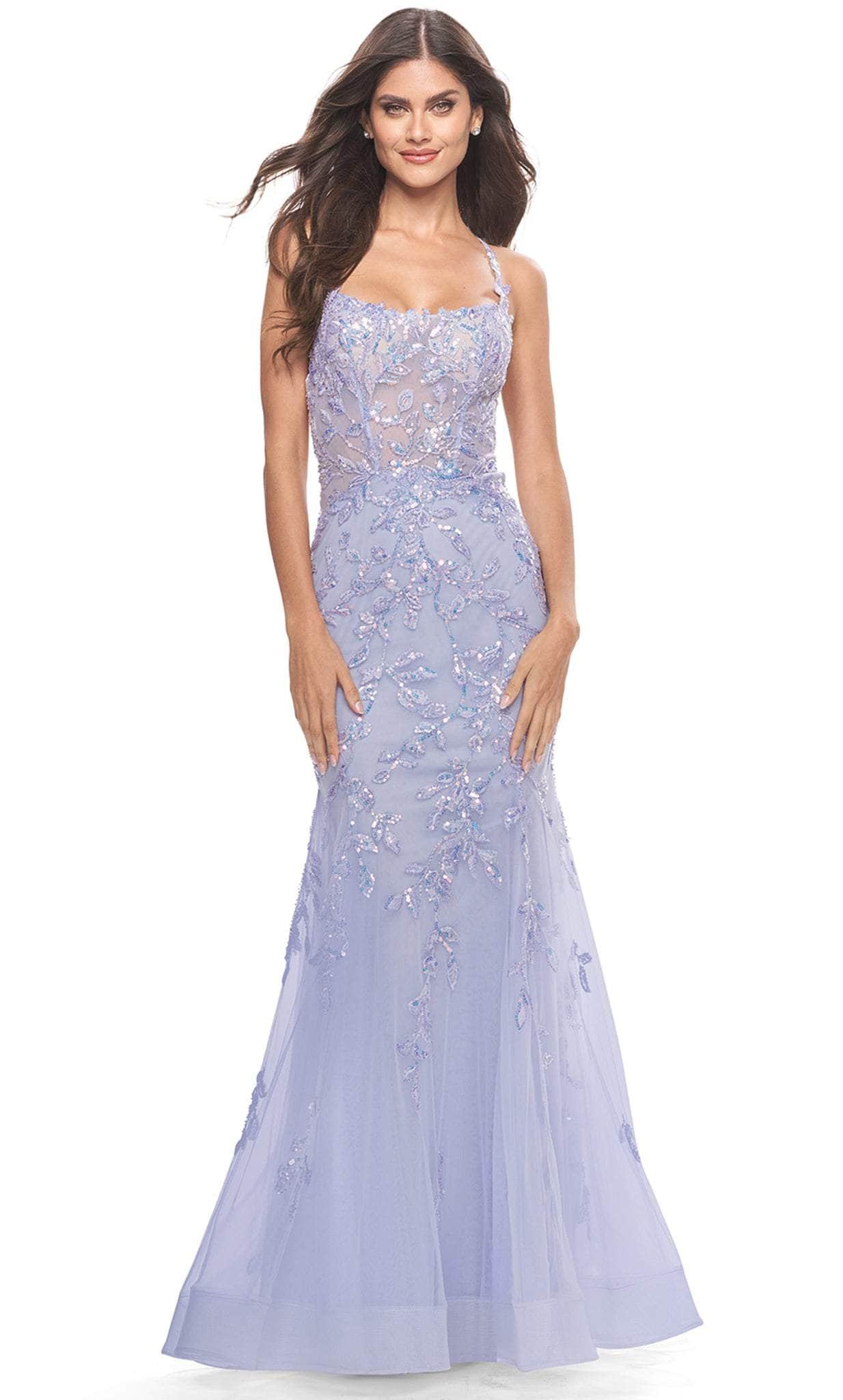 Image of La Femme 31581 - Tulle Sheath Embellished Gown