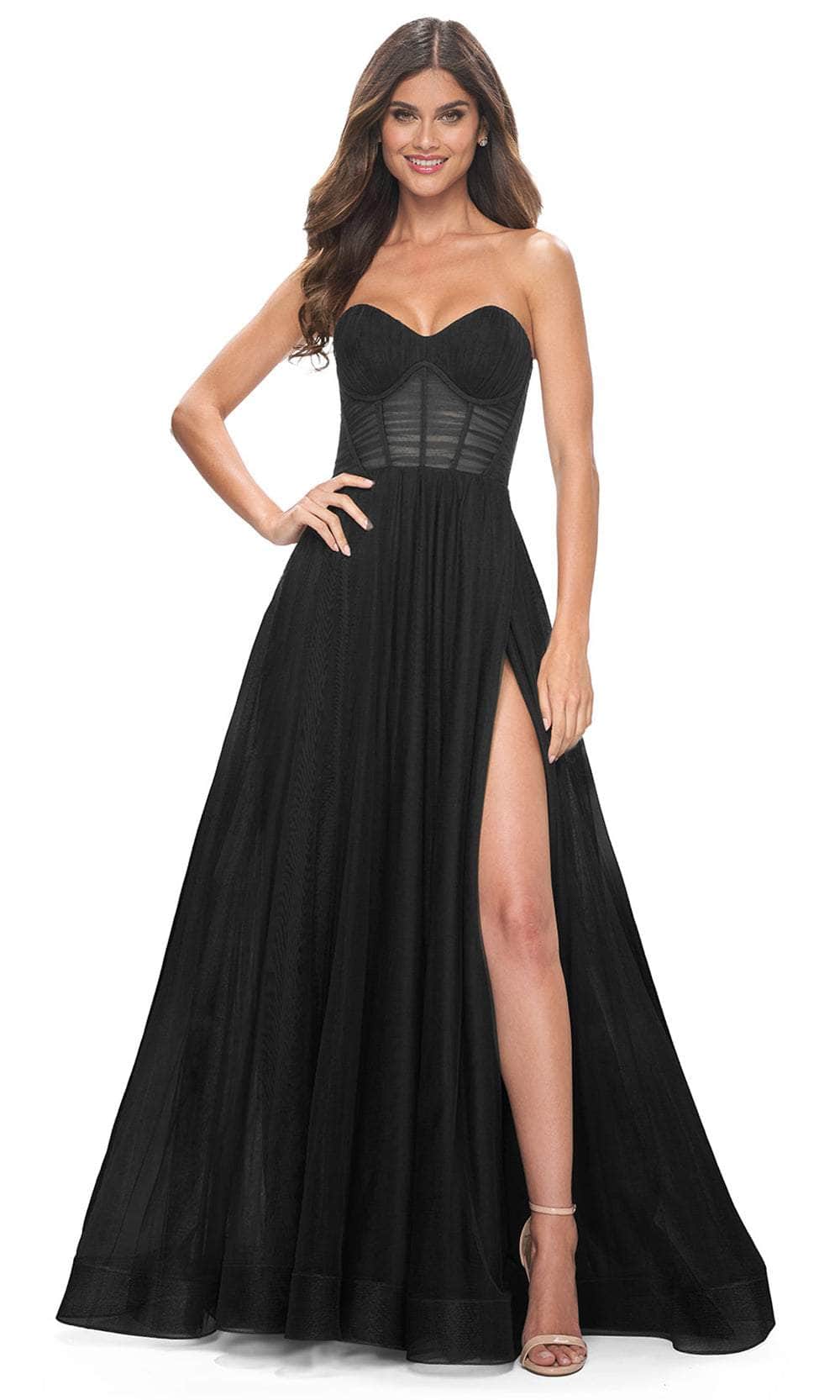 Image of La Femme 31971 - Shirred Corset Prom Dress