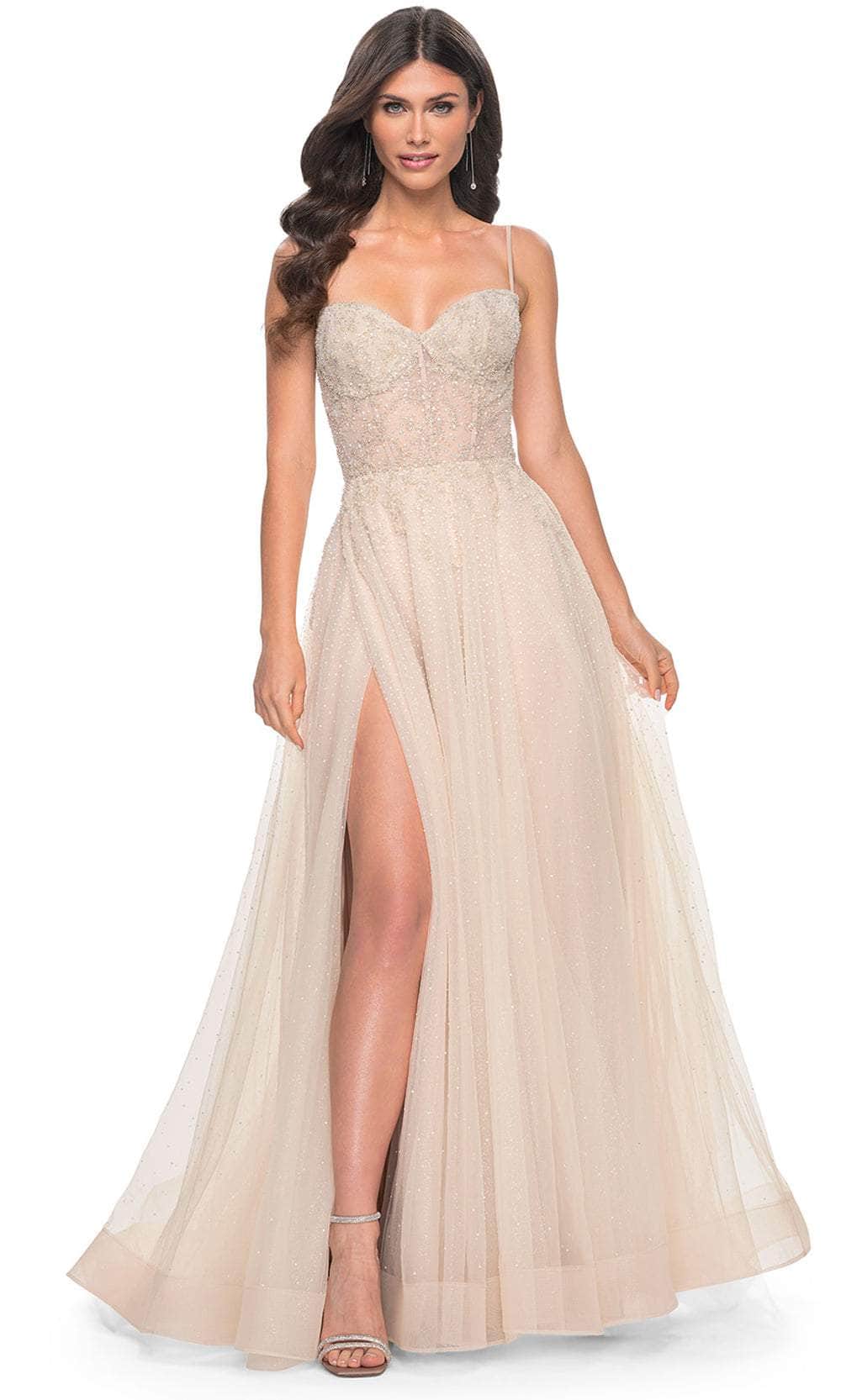 Image of La Femme 32271 - Rhinestone Embellished A-Line Prom Gown