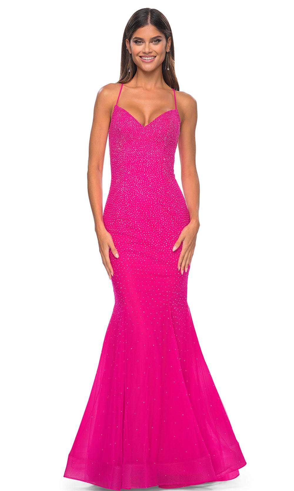 Image of La Femme 32273 - Embellished V-Neck Prom Dress