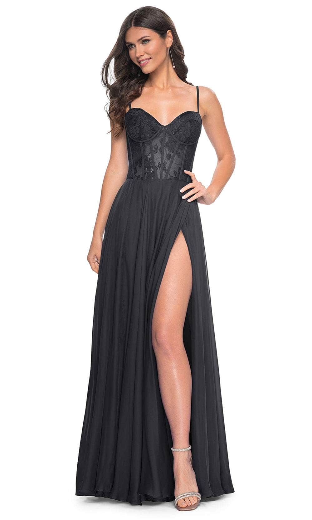 Image of La Femme 32276 - Lace Bustier Prom Dress