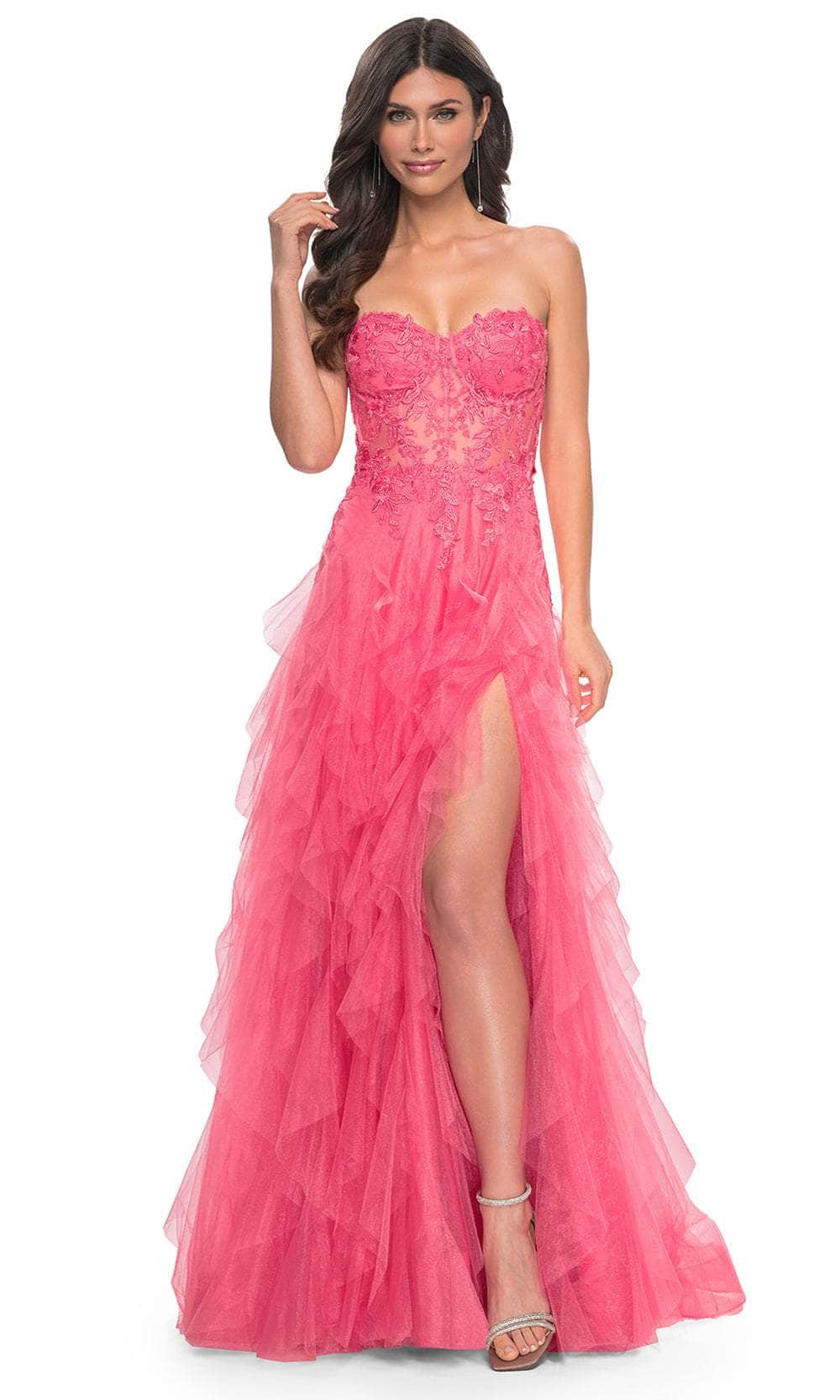 Image of La Femme 32286 - Strapless Ruffle A-Line Prom Gown