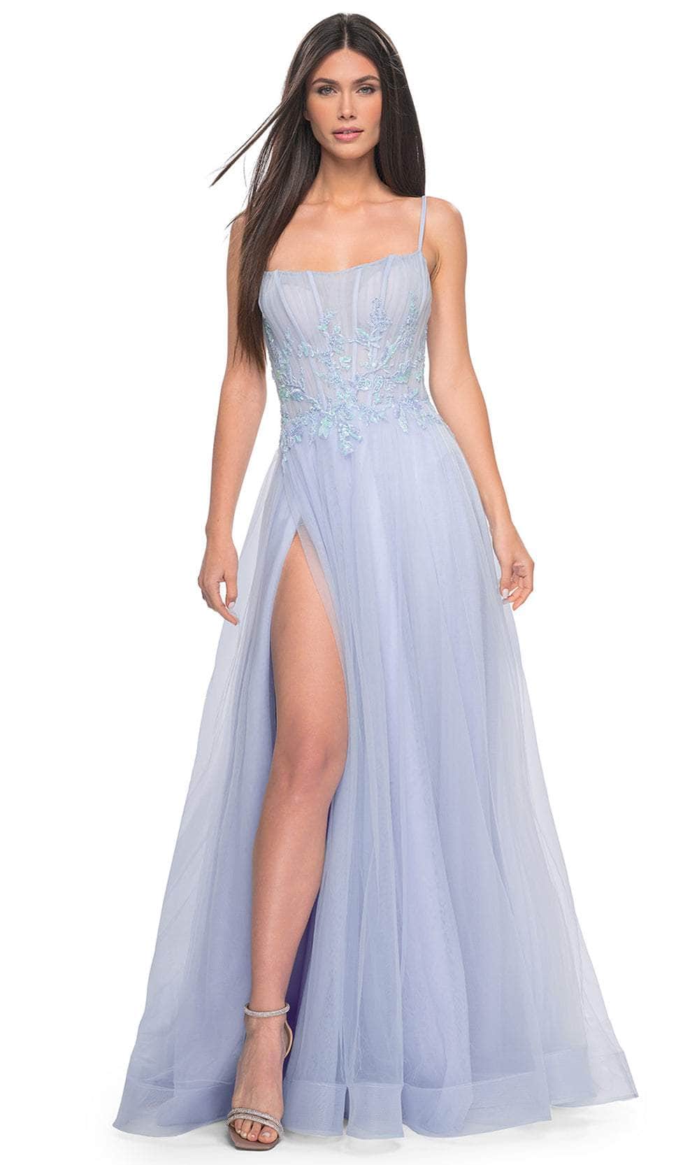 Image of La Femme 32293 - Embroidered Scoop Neck Prom Gown