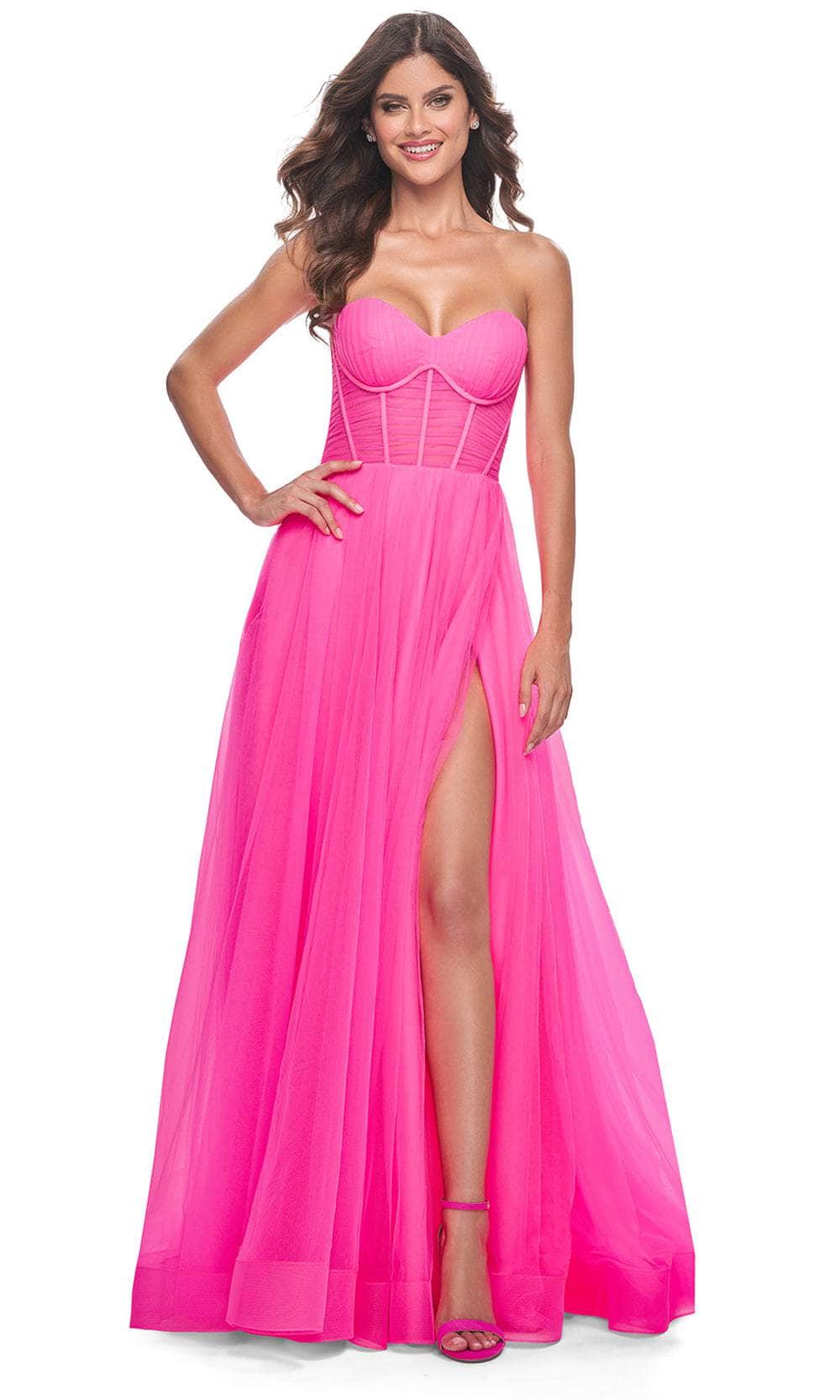 Image of La Femme 32341 - Sweetheart Neck Exposed Boned Prom Gown