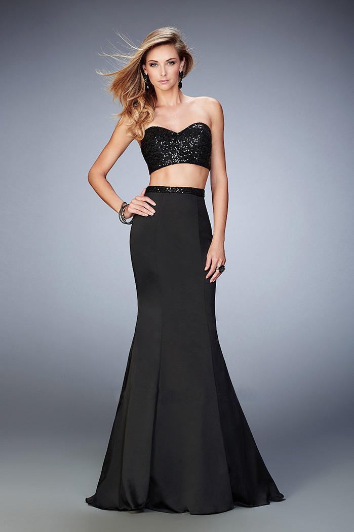 Image of La Femme Gigi - 22220 Scintillating Sequin Two-Piece Mermaid Gown