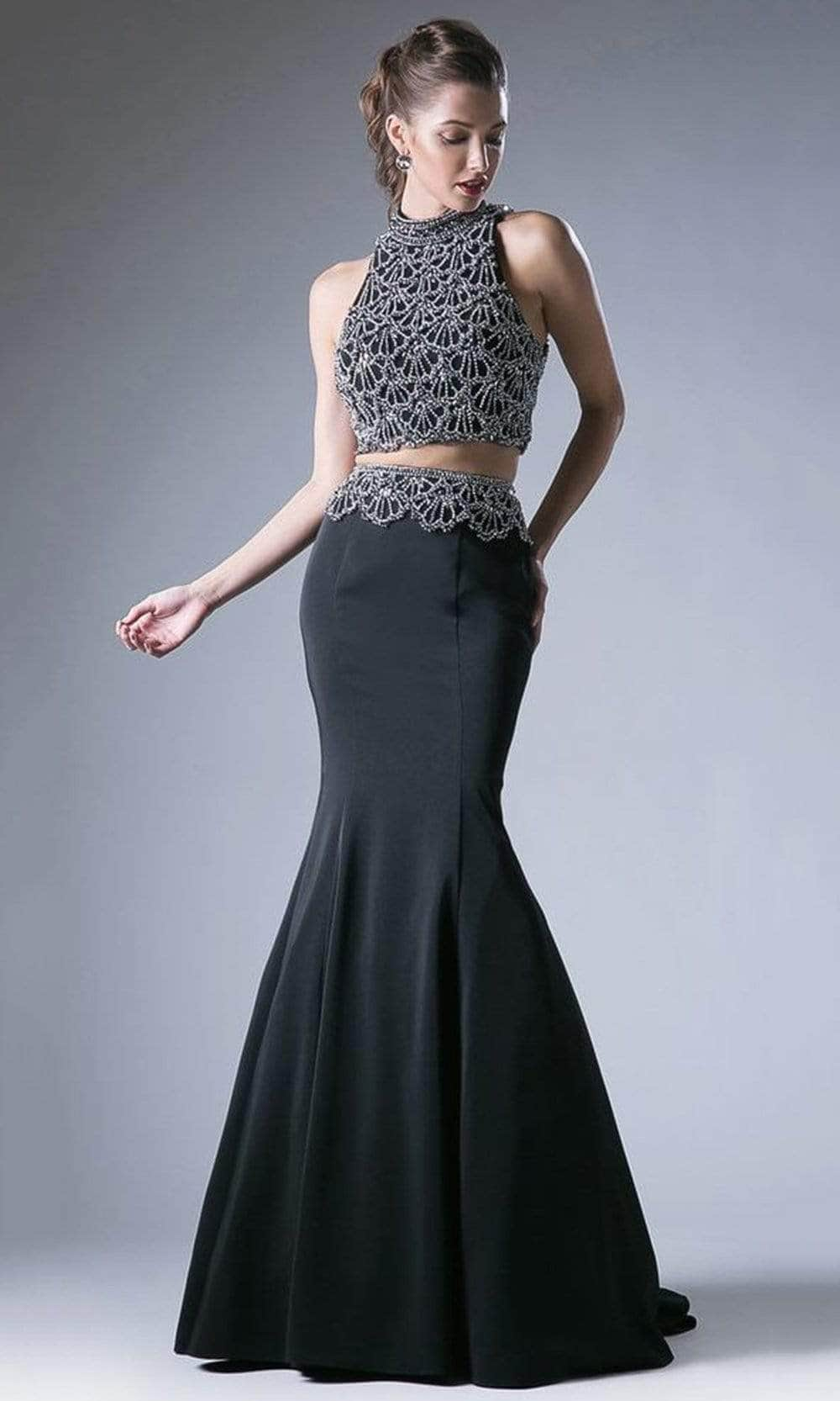 Image of Ladivine 11574 - Two Piece Beaded Mermaid Gown