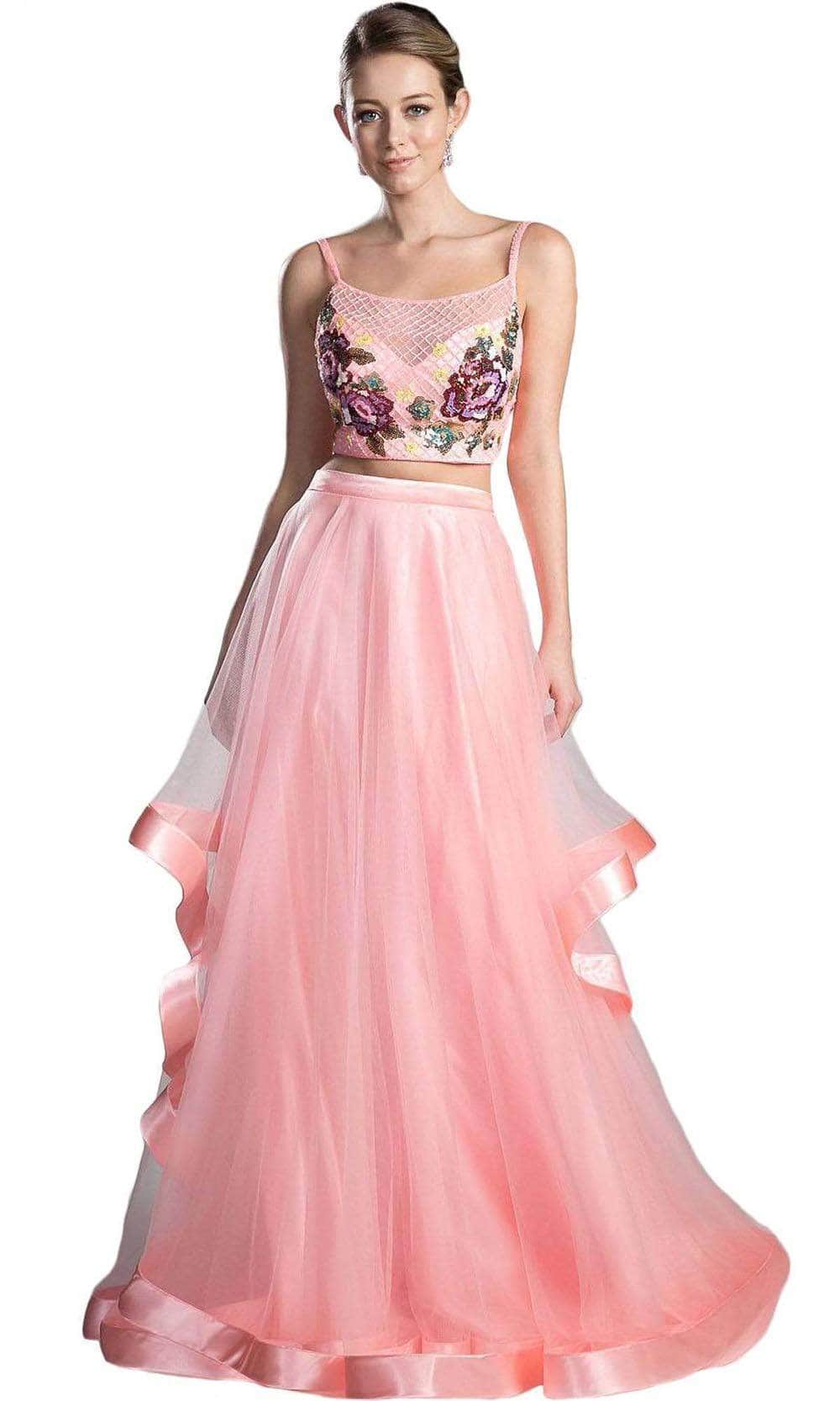 Image of Ladivine 11793 - Beaded Two Piece Tulle Evening Dress