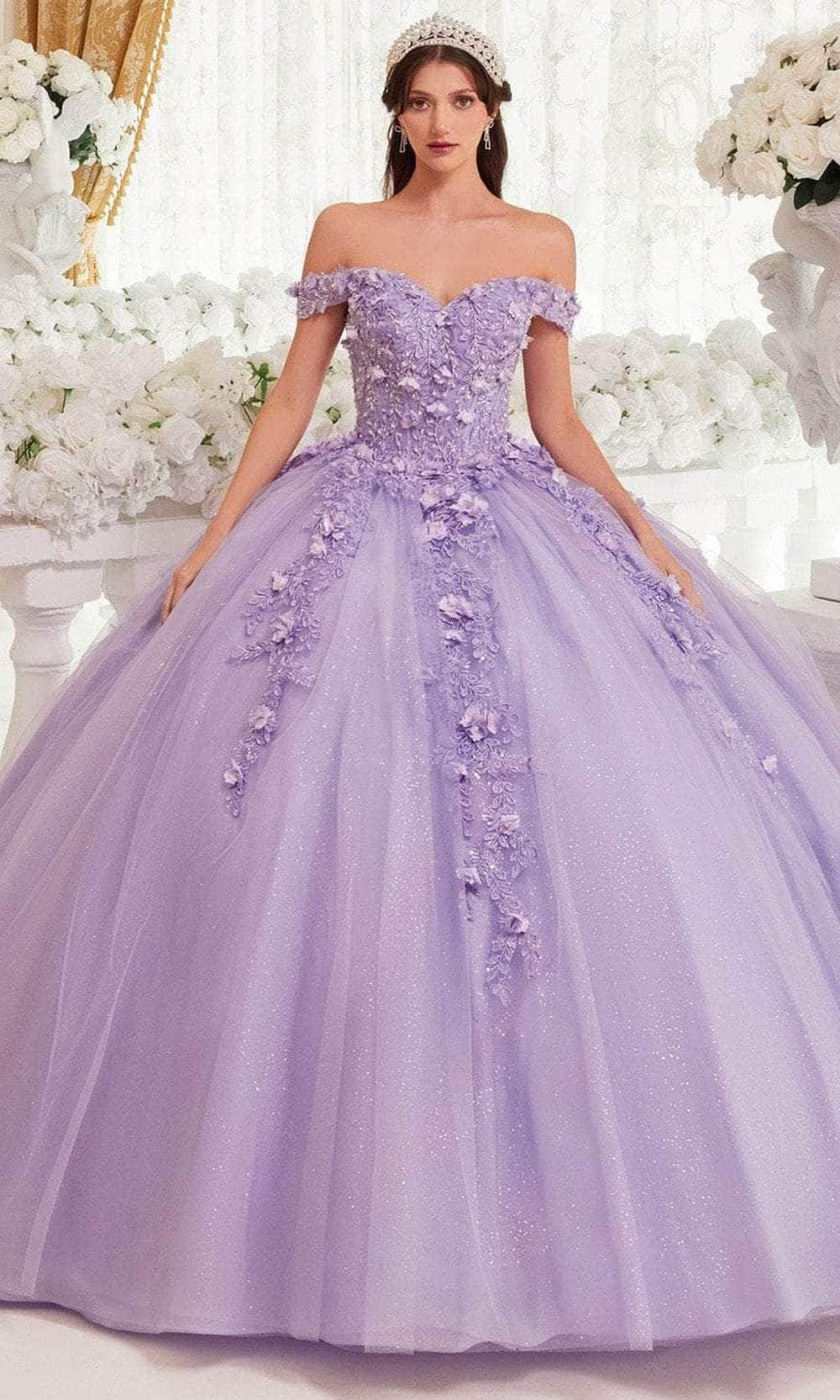 Image of Ladivine 15717 - Floral Accented Ballgown