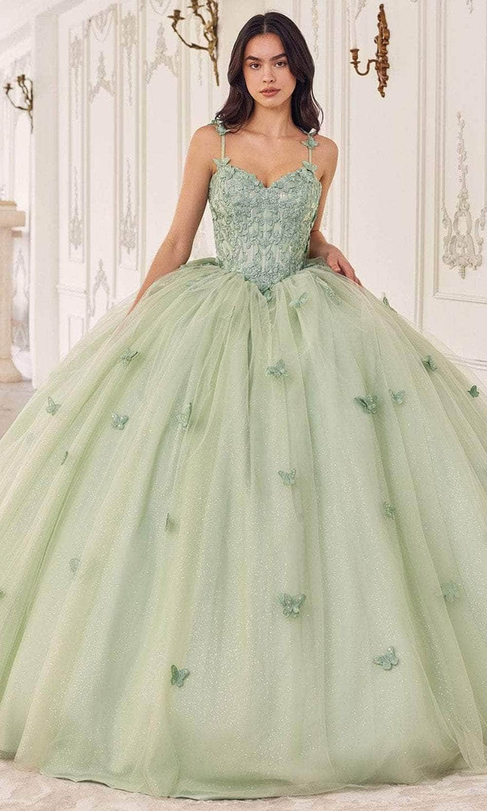 Image of Ladivine 15718 - Butterfly Applique Ballgown