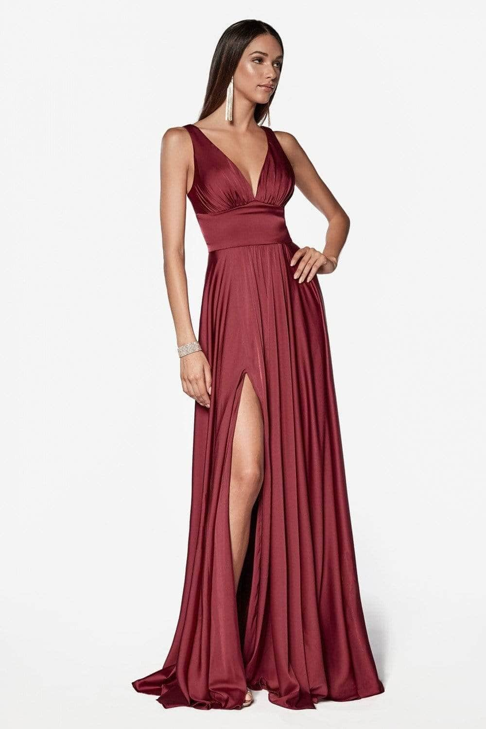 Image of Ladivine 7469 Satin A-Line Dress