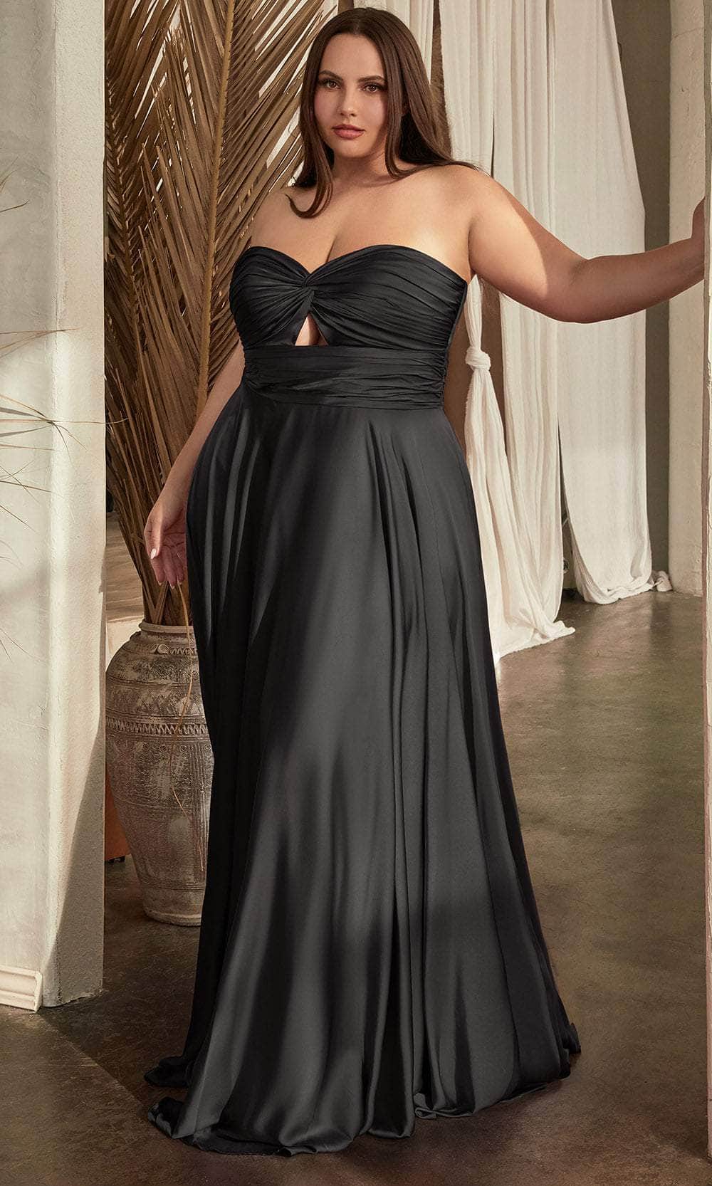 Image of Ladivine 7496C - Sweetheart Knotted Evening Gown