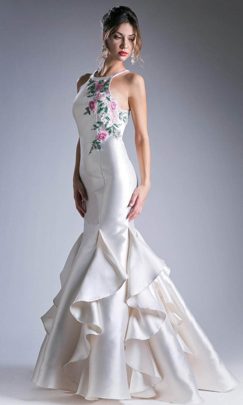 Image of Ladivine 83830 - Embroidered Mikado Mermaid Gown