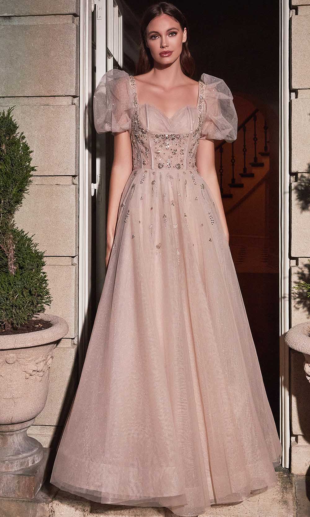 Image of Ladivine B711 - Puff Sleeve Sweetheart Ball gown