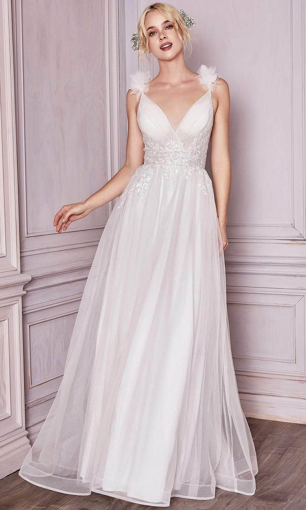 Image of Ladivine Bridal CD971W - V-neck Bridal Gown