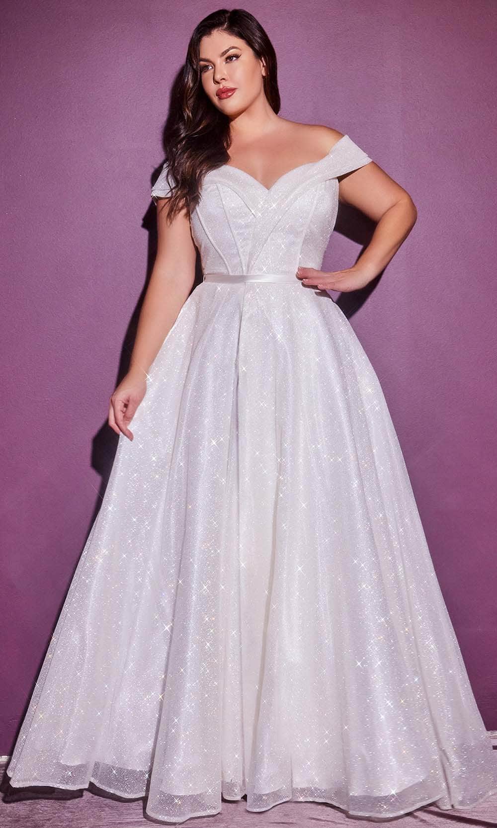 Image of Ladivine Bridals - CD214W Glitter Off Shoulder A-Line Gown