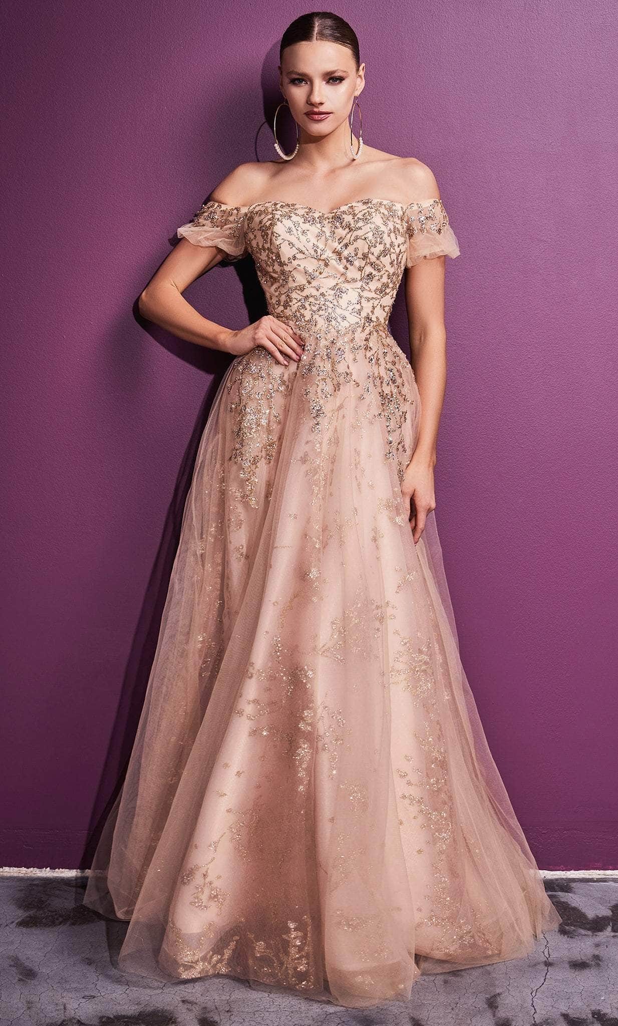 Image of Ladivine C73 - Off Shoulder Glittered Classy Gown