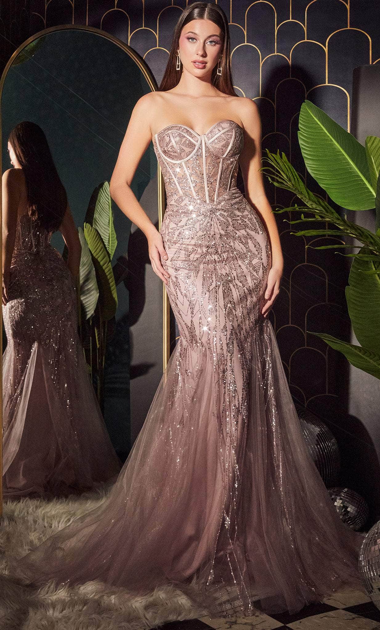 Image of Ladivine CB116 - Strapless Beaded Mermaid Prom Gown