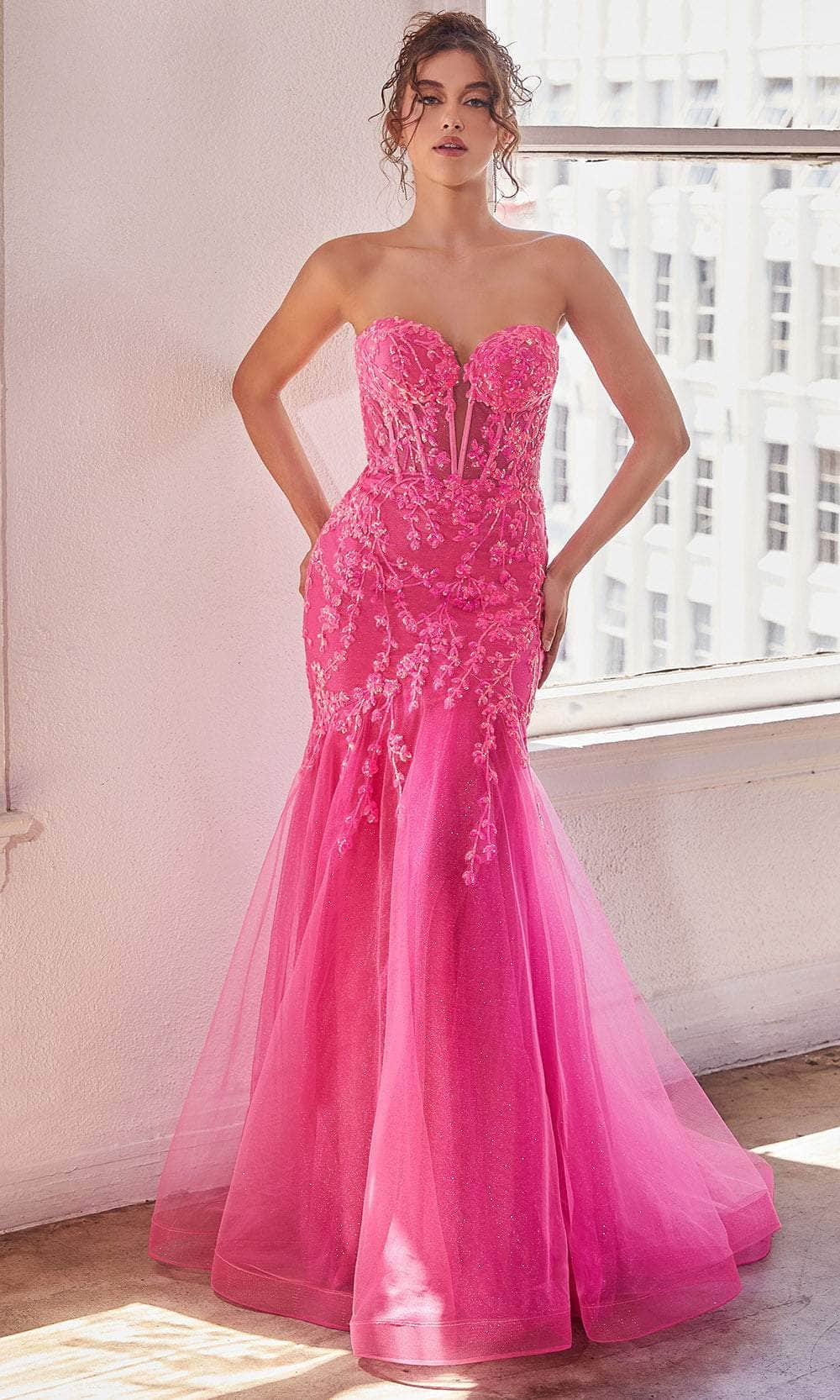 Image of Ladivine CB139 - Glittery Sequin Evening Dress