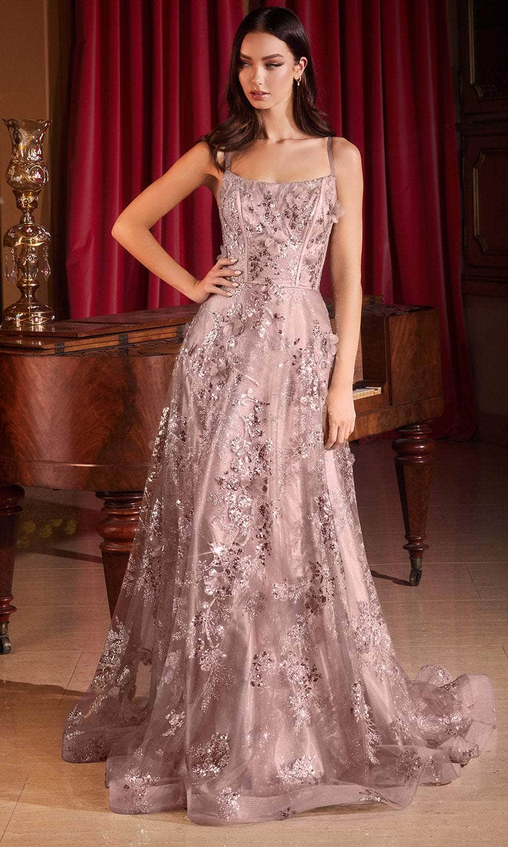 Image of Ladivine CB144 - Sleeveless 3D Embellished Prom Gown