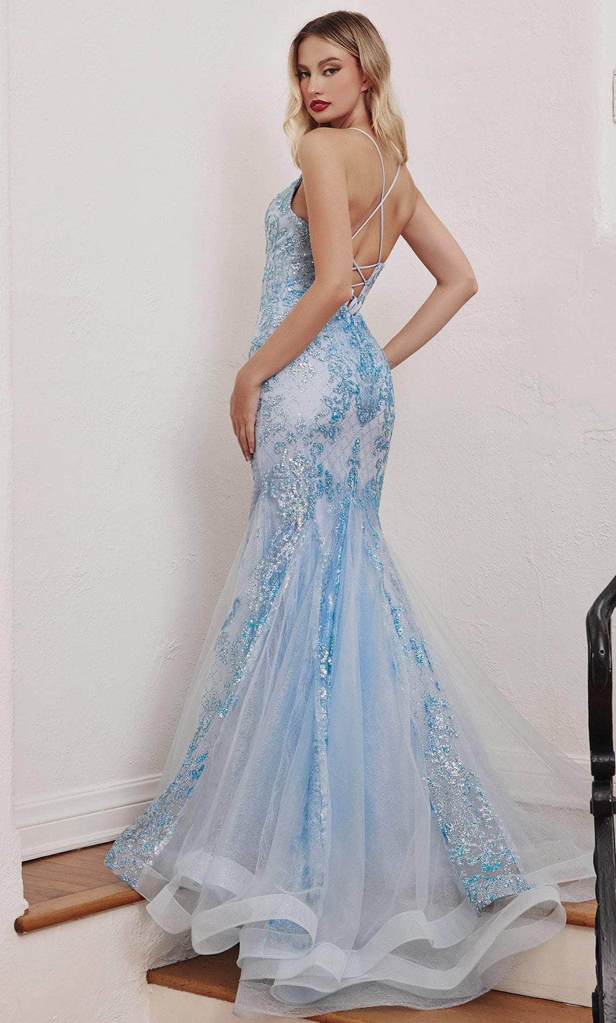 Image of Ladivine CC2279 - Embellished Mermaid Classic Prom Dress