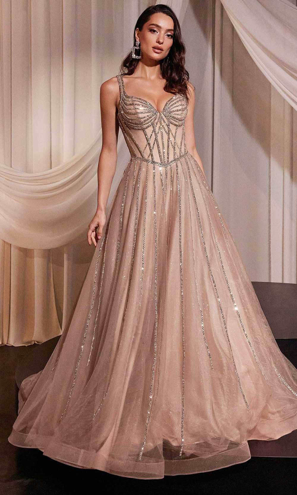 Image of Ladivine CD849 - Glitter Tulle Evening Gown