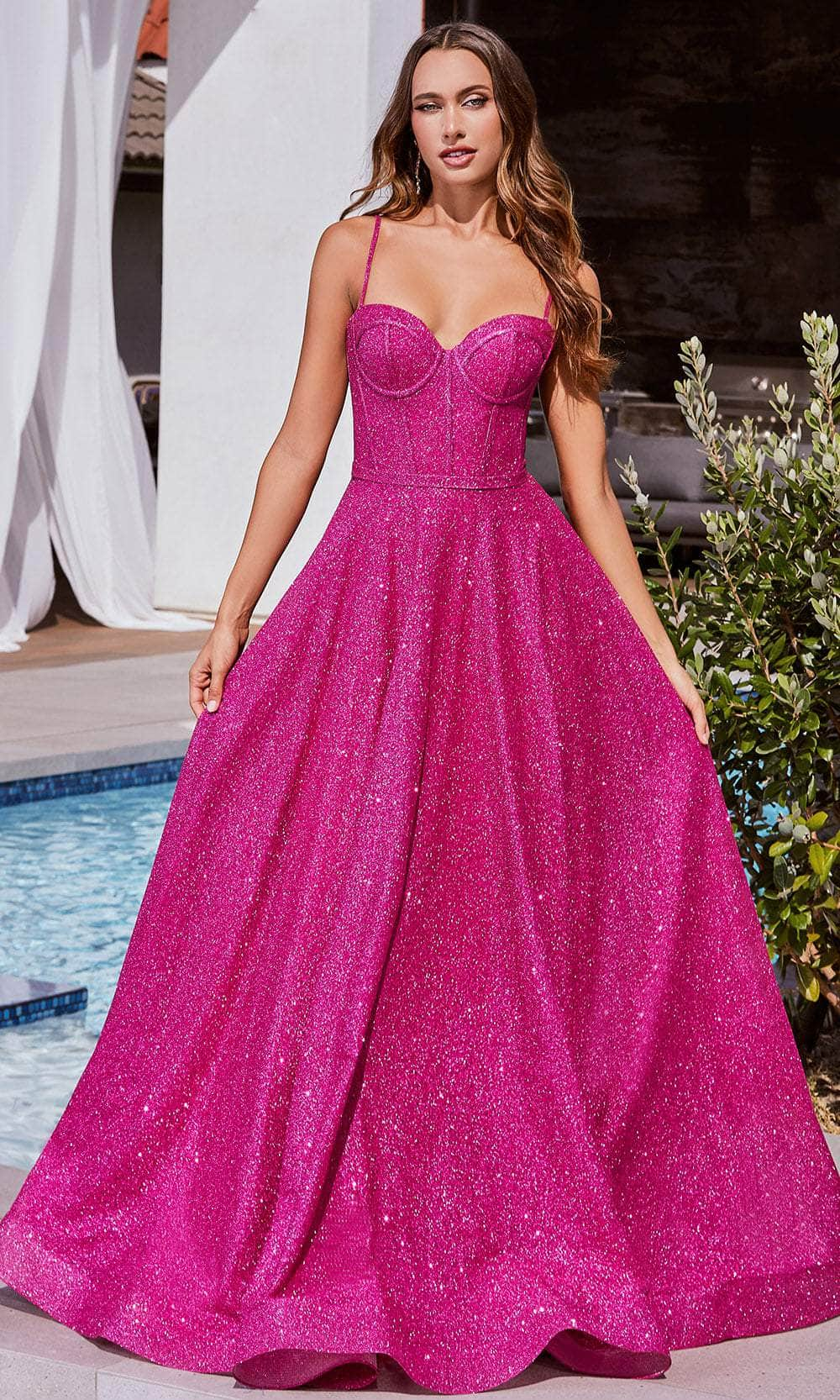 Image of Ladivine CDS483 - Glitter Sleeveless Boned Bodice Ballgown