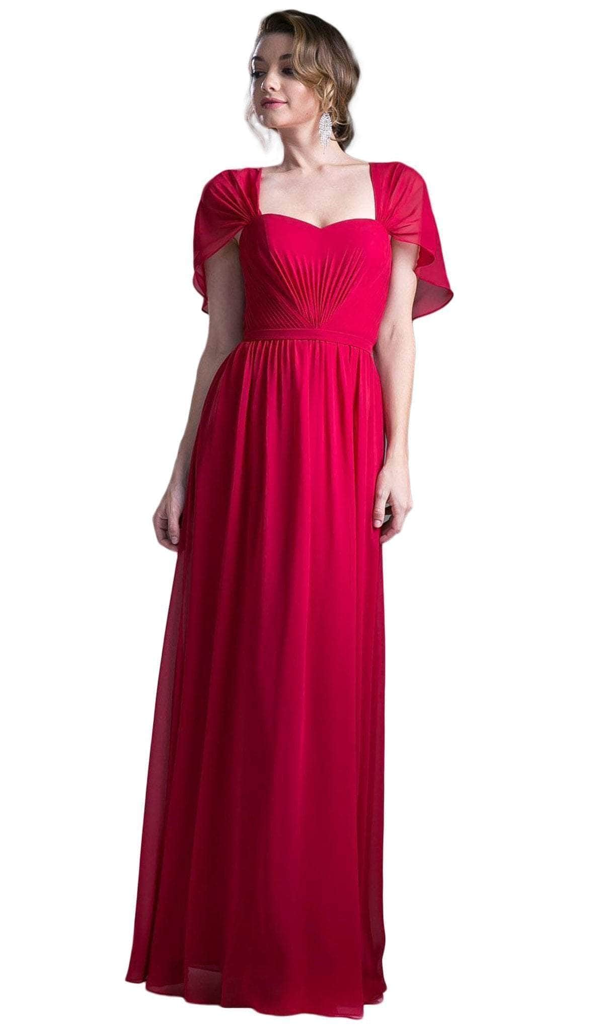 Image of Ladivine CH532 - Semi-Sweetheart Dress With Cape Detail