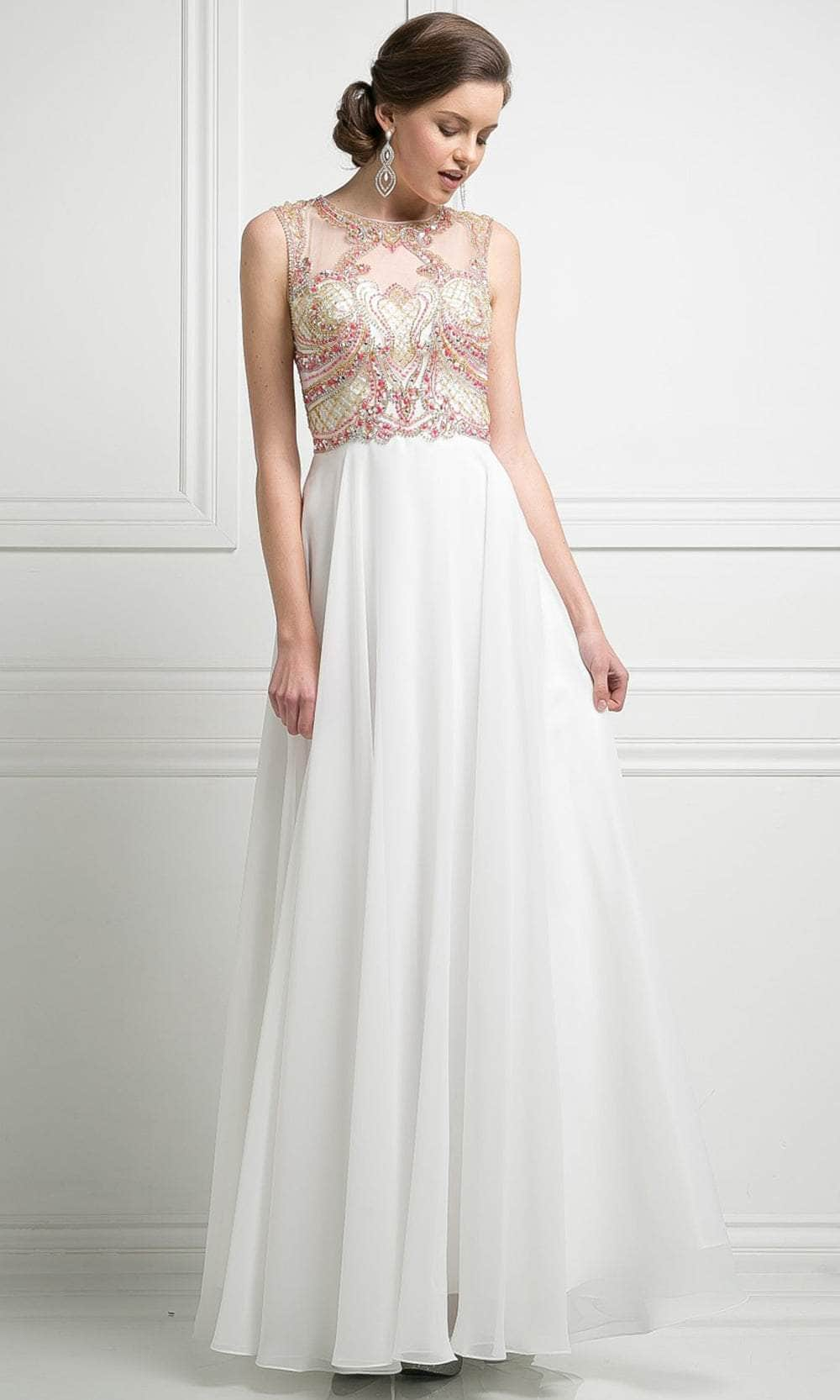 Image of Ladivine CK15 - Beaded Cutout Back Long Dress