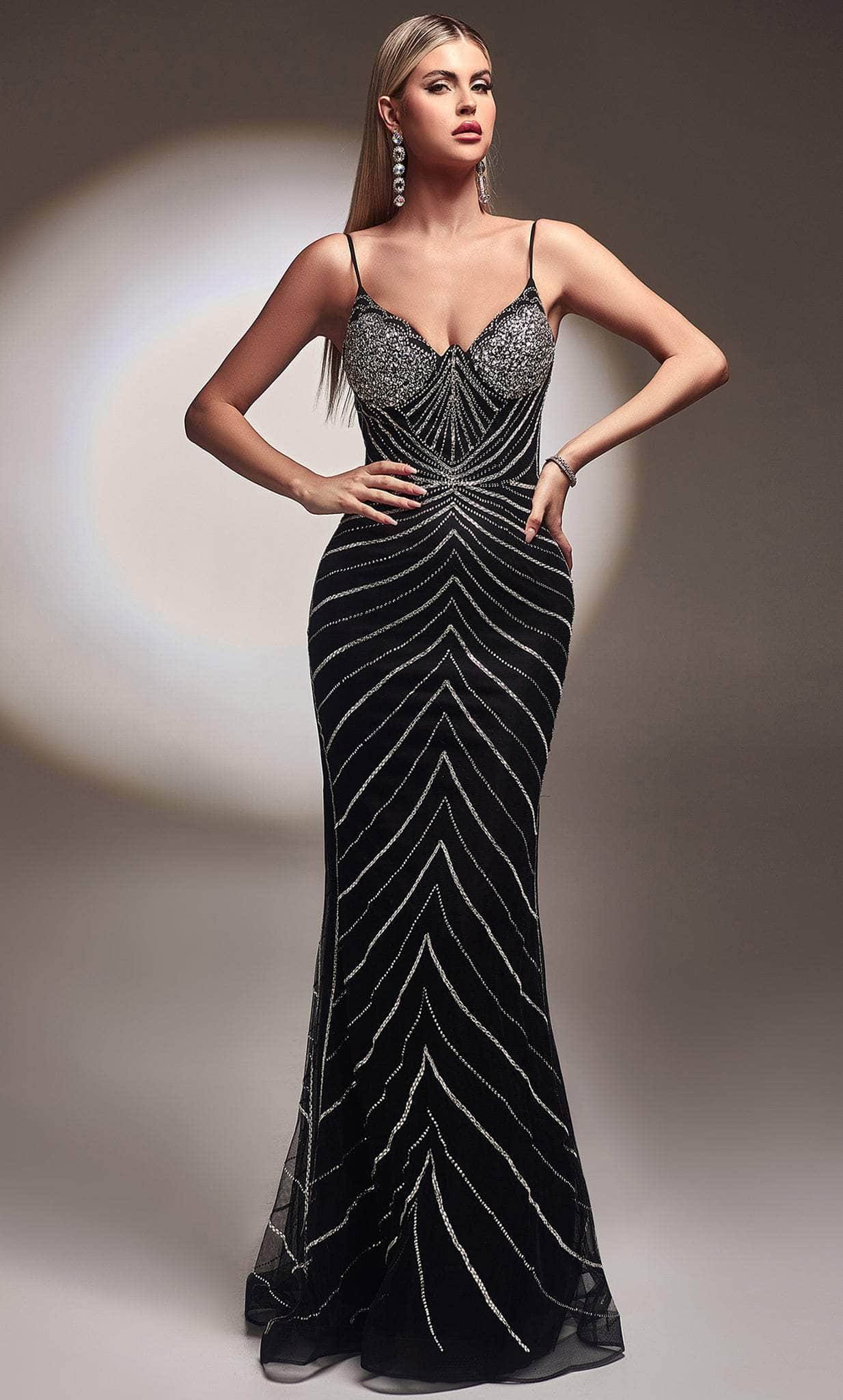 Image of Ladivine CR866 - Embellished Sleeveless Prom Dress