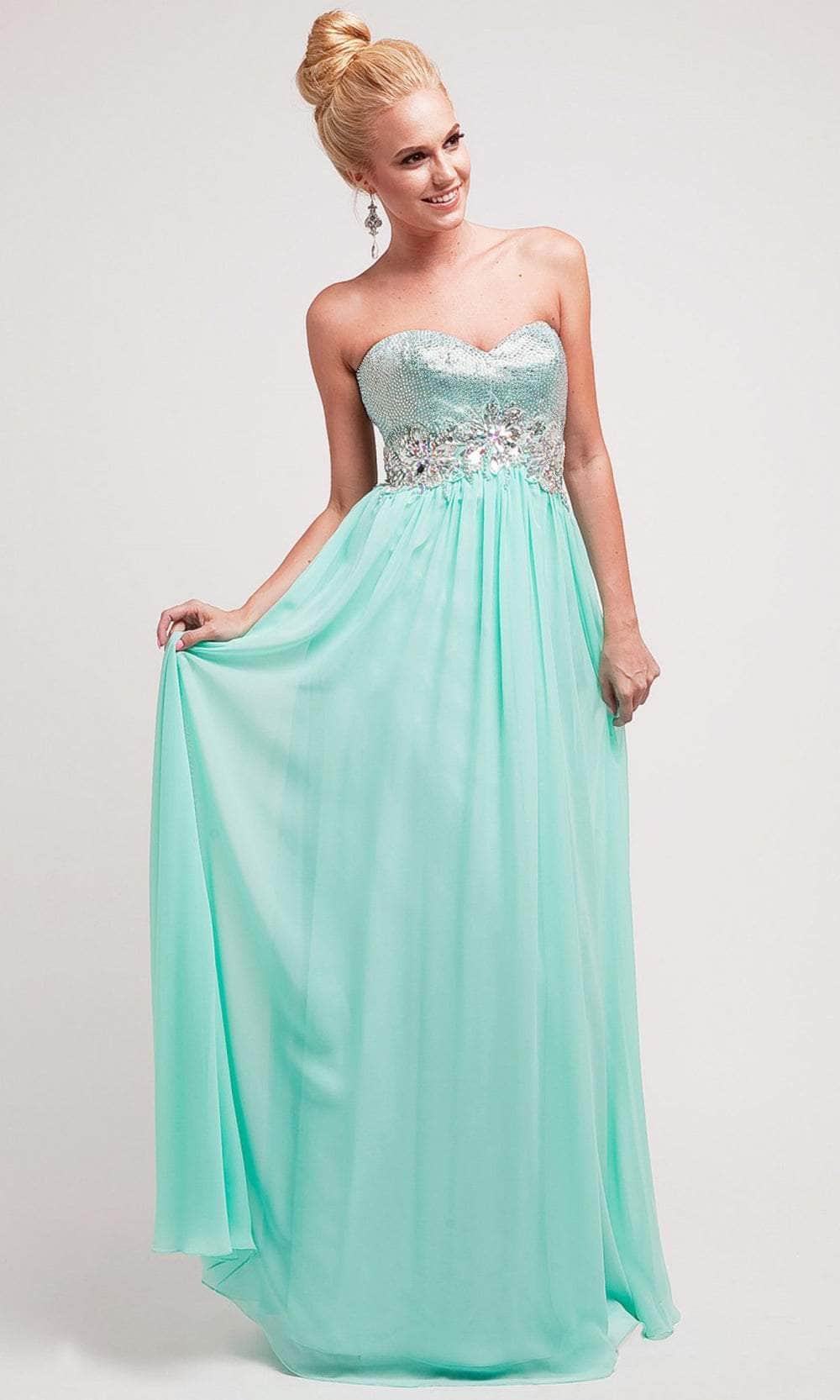Image of Ladivine H3001 - Empire Strapless Embellished Gown