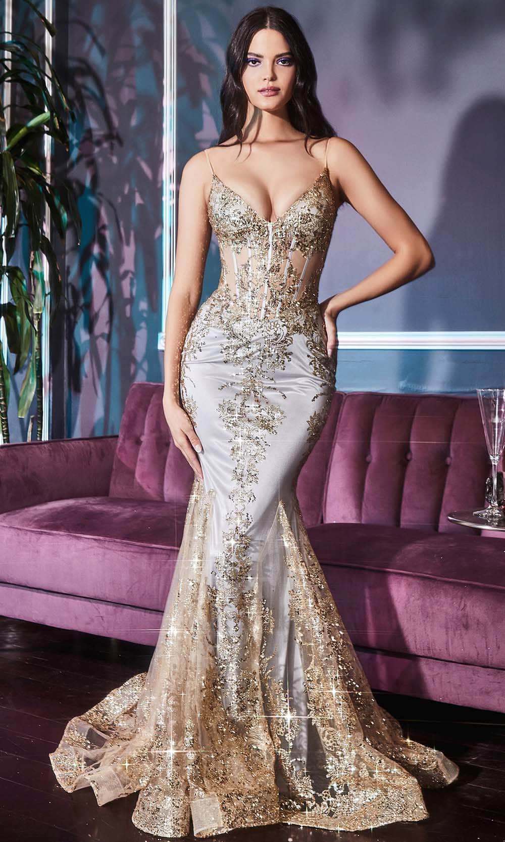 Image of Ladivine J810 - Shimmer Corset Bodice Junior Prom Gown