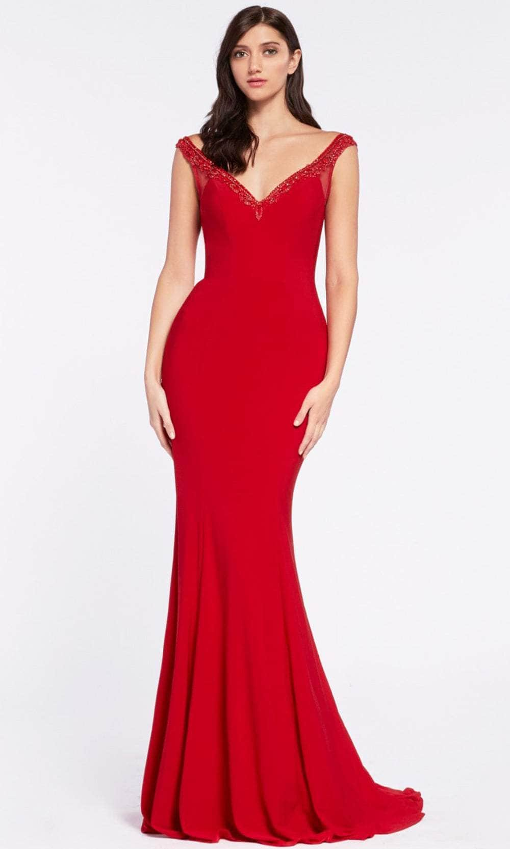 Image of Ladivine RV712 - Embellished Sheath Evening Dress