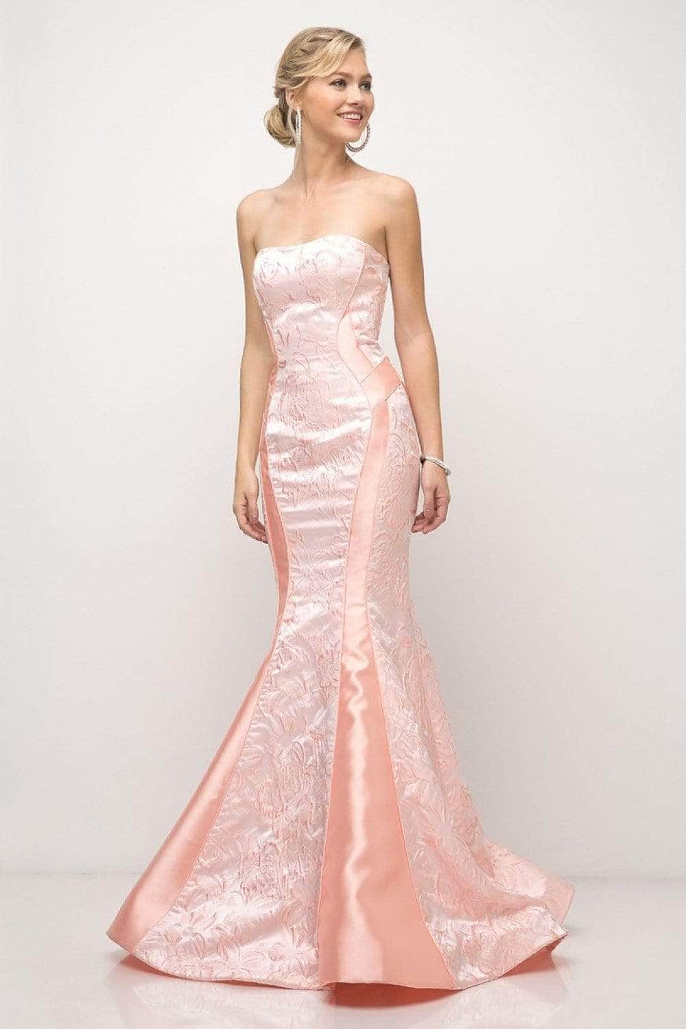 Image of Ladivine US001 - Strapless Floral Mermaid Gown