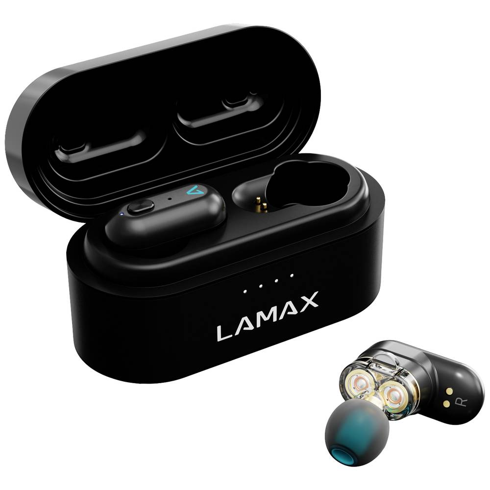 Image of Lamax Duals1 In-ear headset BluetoothÂ® (1075101) Stereo Black Battery indicator Headset Charging case Volume control
