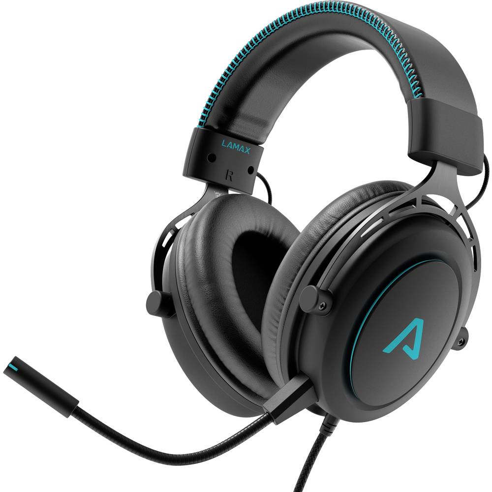 Image of Lamax Heroes General1 Gaming Over-ear headset Corded (1075100) Stereo Black Headset Volume control