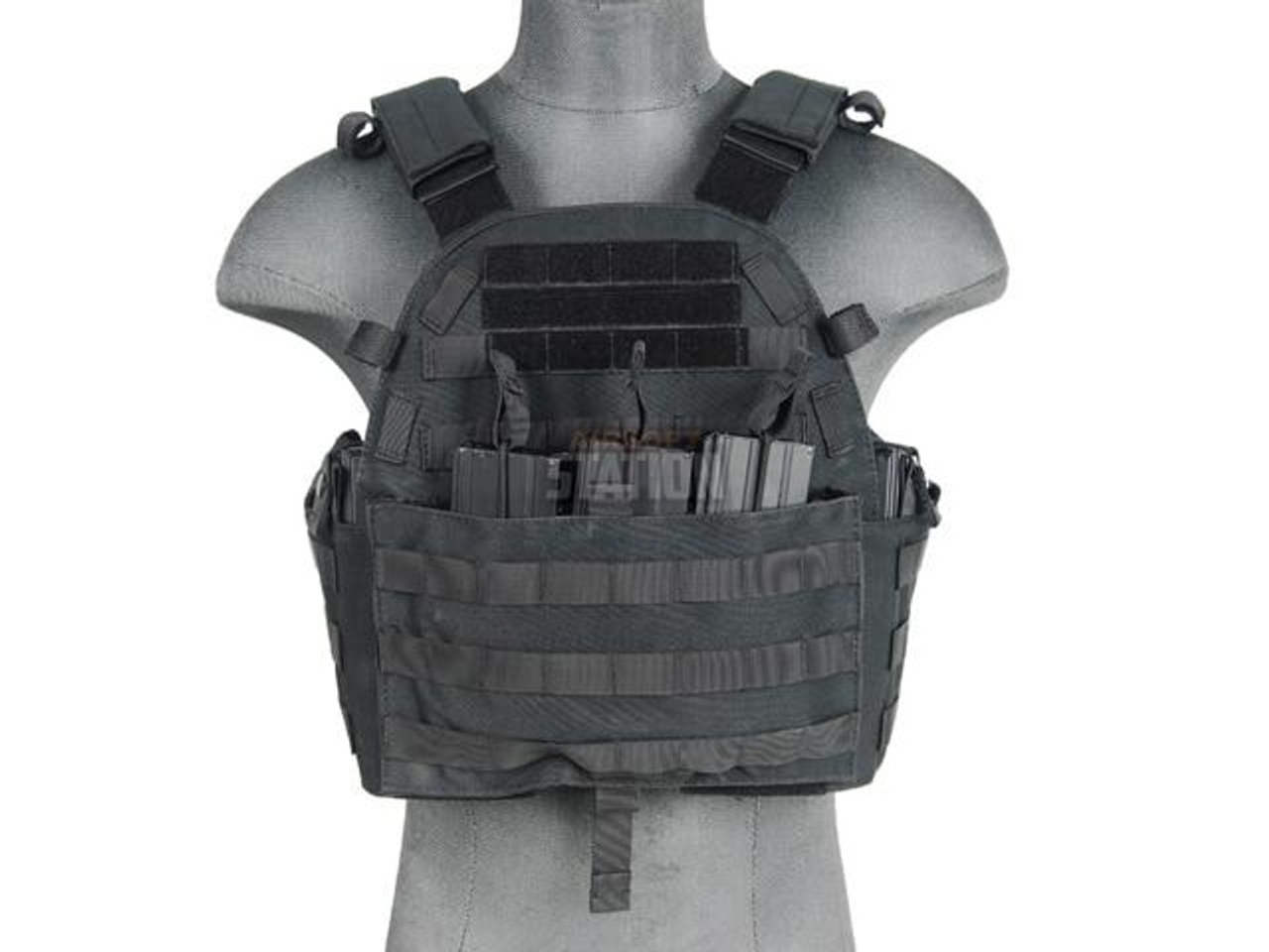 Image of Lancer Tactical Plate Carrier w/ Triple Inner Mag Pouch Black ID 874876868008
