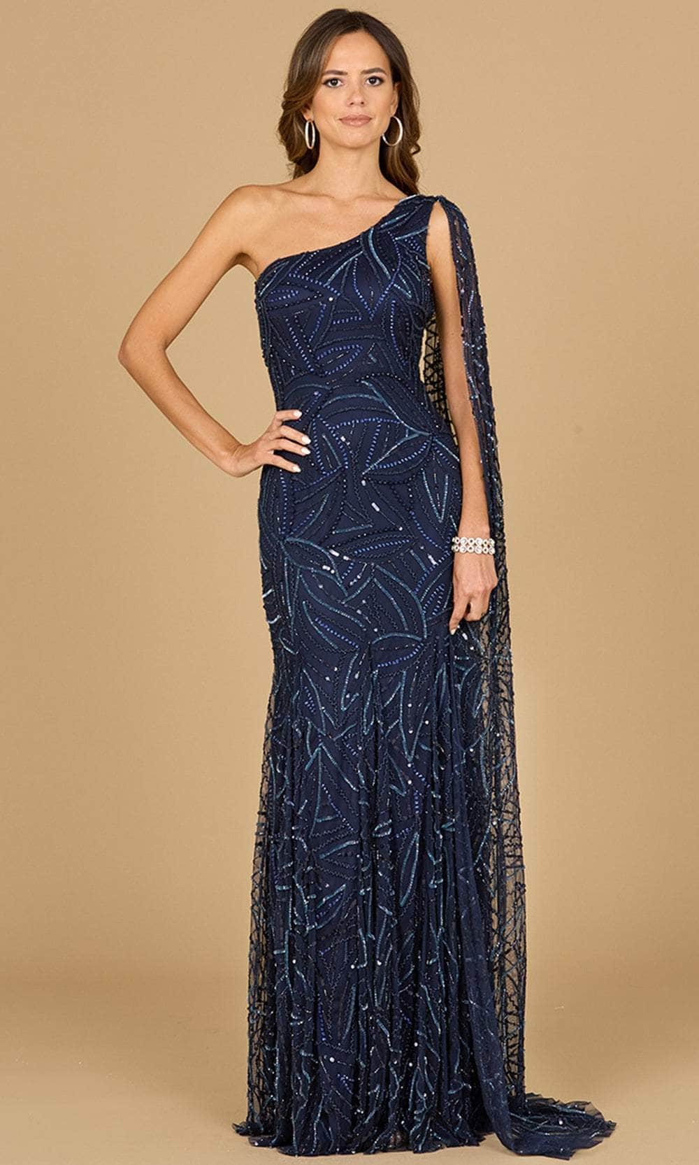 Image of Lara Dresses 29097 - Sheer Cape Sleeve Evening Gown
