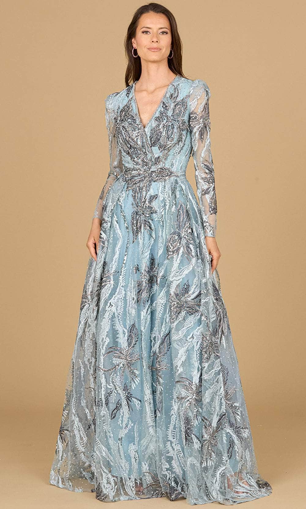 Image of Lara Dresses 29147 - Embroidered Long Sleeve Evening Dress