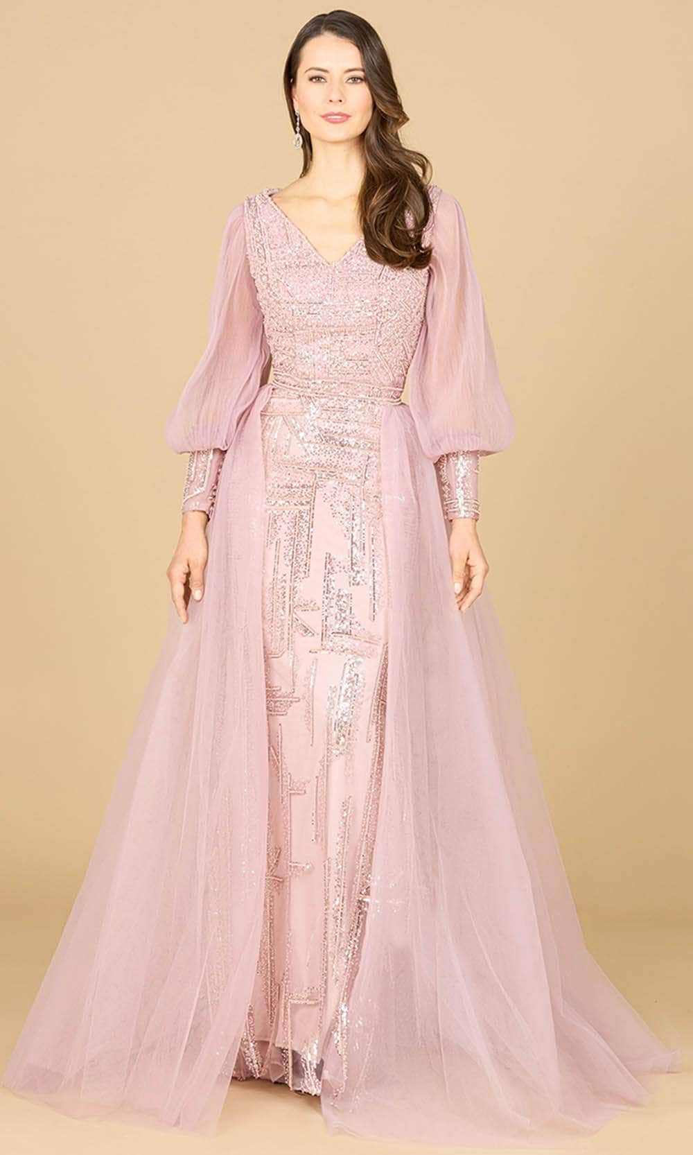 Image of Lara Dresses 29158 - V-Neck Long Sleeve Evening Gown