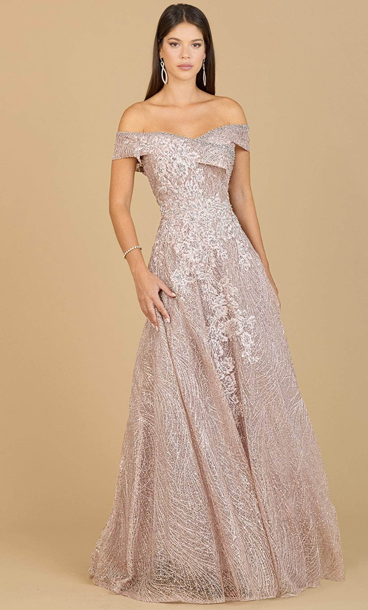 Image of Lara Dresses 29191 - Off-Shoulder Laced Semi-Ballgown