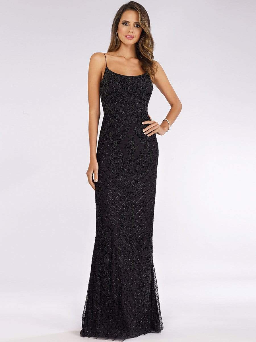 Image of Lara Dresses - 29577 Beaded Scoop Sheath Evening Gown