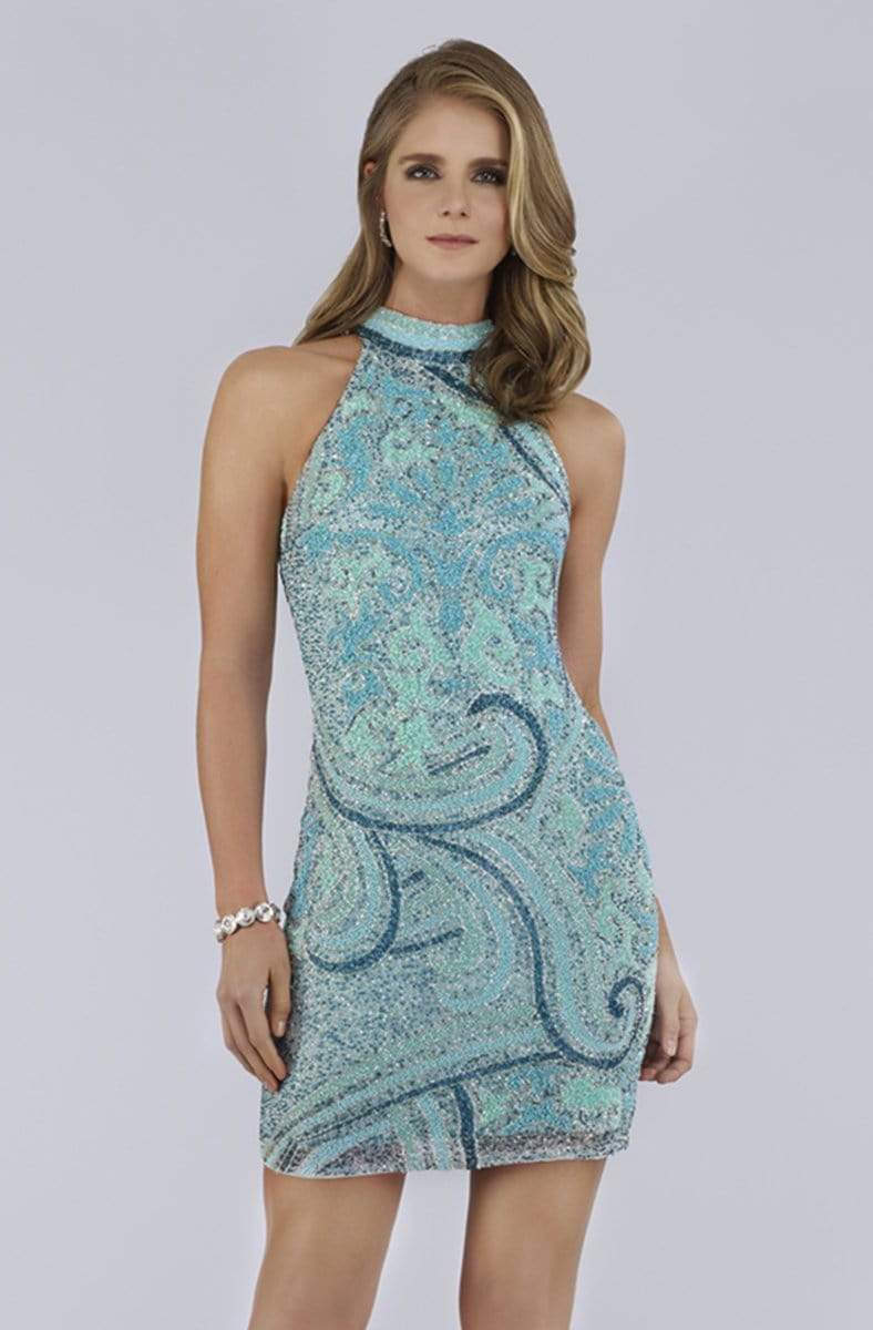 Image of Lara Dresses - 29719 Bead Embellished High Halter Cocktail Dress
