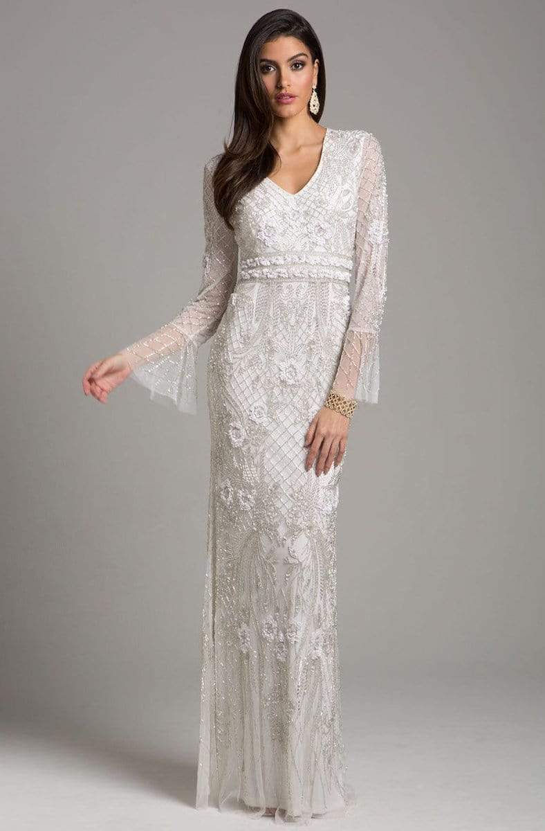 Image of Lara Dresses - 33435 V Neck Long Sleeves Evening Dress